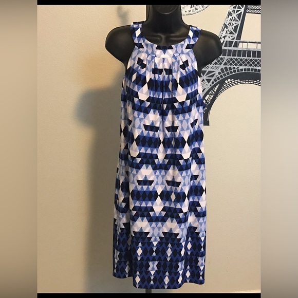 Vince Camuto Dresses & Skirts - VINCE CAMUTO - HALTER SHIFT DRESS BLUE MULTI - SIZE 14 NWT